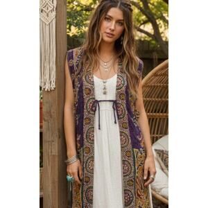 Reworked 90's Bohemian Patchwork Apron Vest